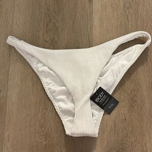 Size large- cotton in BODY swim/ scrunch butt in white